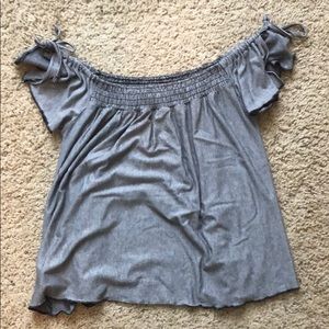 Black and white striped of the shoulder shirt